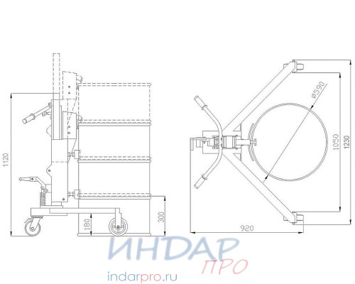 Тележка для бочек DT350B, 350 кг